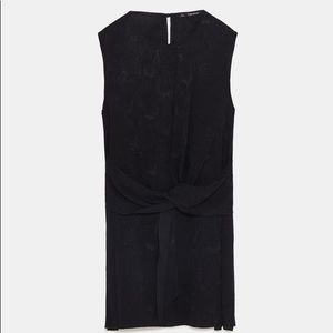 Zara Black Sleeveless Long Blouse Top